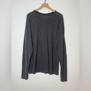 Lululemon Gray Live In Practice Performance Tech Long Sleeve Sz XXL Top